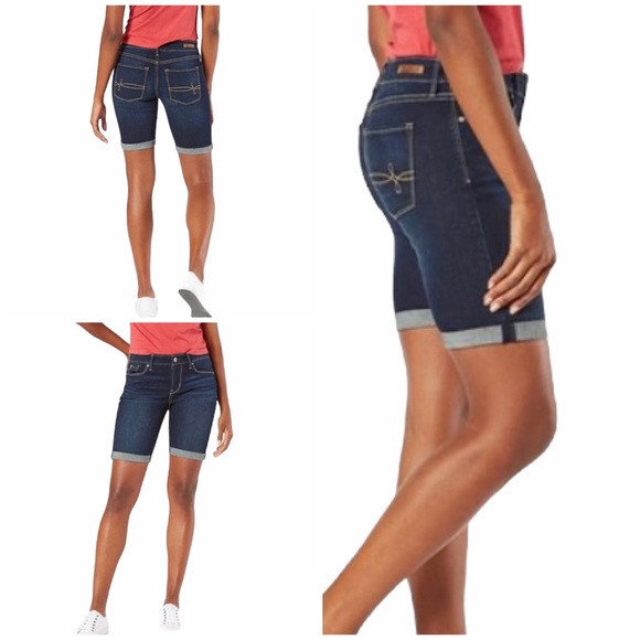 Levi's Pants - Levi's Denizen Mid-Rise Skinny Bermuda Jean Shorts